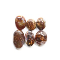 Agate de feu mexicaine naturelle de qualité rare, cabochon lisse, pierre précieuse, agate de feu, taille 10x9 MM à 17x11 MM, prix de gros