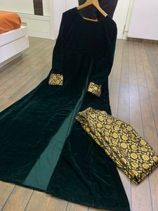 ชุดปากีสถานอิสลามผู้หญิงกำมะหยี่ชุดแต่งงาน Shalwar Kameez กางเกงชุดออกแบบล่าสุดอินเดียอัตราขายส่งที่มีคุณภาพสูง - Product Image 2