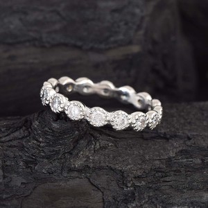 Última colección Classic 925 Sterling Silver Natural Cubic Zirconia Gemstone Women's Promise Eternity Band Anillos Joyería fina - Product Image 2