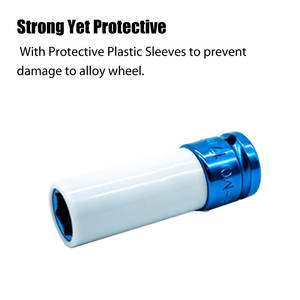 5pcs Colorful 1/2" Drive Alloy Wheel <b>Deep</b> <b>Impact</b> Gun Nut <b>Socket</b> <b>Set</b> 15-22mm Nylon Sleeve Taiwan Made - Product Image 2