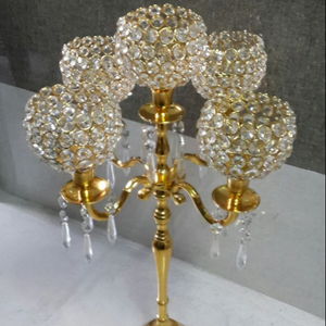 <b>Other</b> Candle Stick Holder Gold Metal Sample Available Clear Holiday Decorative European Print Handmade Wedding Decor OEM Box MOQ - Product Image 1