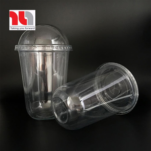 Customized <b>logo</b> U Shape PP Disposable <b>Plastic</b> <b>Cup</b> with Lid - Product Image 1
