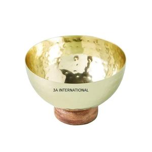 อุปกรณ์ตกแต่งโต๊ะในบ้านแบบตะวันตกชามชุบทองฐานไม้อุปกรณ์เสริมสำหรับโต๊ะอาหารค่ำชามเสิร์ฟของหวานคุณภาพสูง - Product Image 1