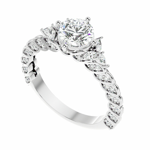 Rikhava Diamonds 2021 Nouveau design Original Bague solitaire en or blanc 10 carats - Product Image 1
