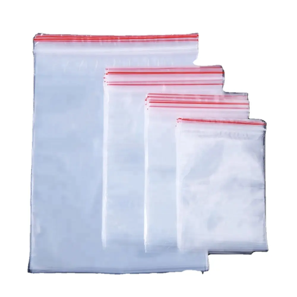 थोक कस्टम Resealable प्लास्टिक सील ज़िप ताला बैग स्पष्ट पाली Ziplock बैग