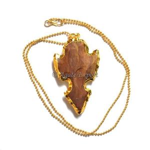 Collar de puntas de flecha antiguo, punta de flecha de ágata india, tallado de piedras preciosas, mezcla de ágata, Cristal Tallado - Product Image 1