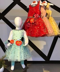 Robe de princesse d'été en satin pour enfants de tous âges Broderie imprimée florale pour les fêtes d'anniversaire printemps/été - Product Image 1