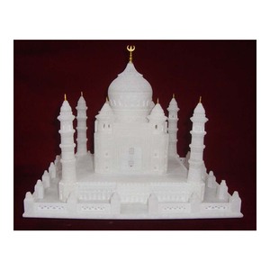 Modelo de Taj Mahal de mármol blanco hecho a mano para la decoración del hogar - Product Image 1