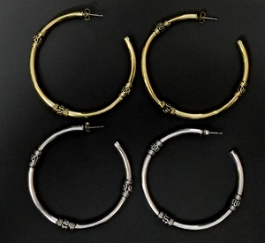 Pendientes de tuerca ligeros chapados en plata de Color dorado de latón Pendientes de aro de estilo bohemio para regalo de fiesta de boda Compromiso Otros - Product Image 2