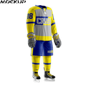 El uniforme personalizado de hockey sobre hielo de poliéster 100% acepta cualquier nombre y números conjuntos elegantes - Product Image 3