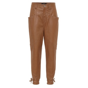 Pantalones de zanahoria de cuero para mujer - Product Image 1