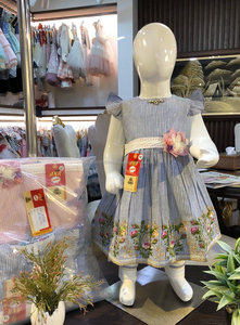 Traje de diseño a rayas para niña pequeña, vestido de hada informal a precio de fábrica - Product Image 4