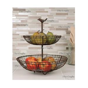 Diseño ventajoso Cesta de frutas de hierro en color negro Vajilla de cocina Cesta de verduras y frutas de la India - Product Image 5