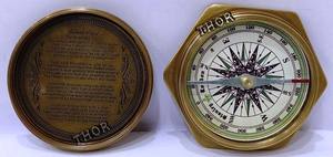Brújula de latón antigua náutica, brújula de bolsillo Vintage antigua, regalo marítimo - Product Image 3