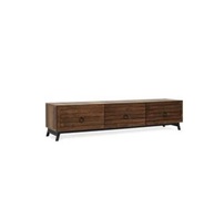 Meuble TV mural moderne en bois massif avec rangement pour salon, ferme ou appartement