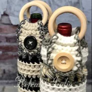 Cotton Cord Macrame Wine Bottle Túi Để Trang Trí Trong Thiết Kế Thủ Công