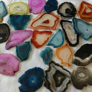 Posavasos redondo de resina epoxi, color azul y blanco - Product Image 4