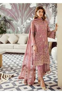 Ensemble de mariée en Georgette de soie avec broderie riche, comprenant Lehenga, Choli, Dupatta et Blouse à motif floral, Prix de gros - Product Image 2