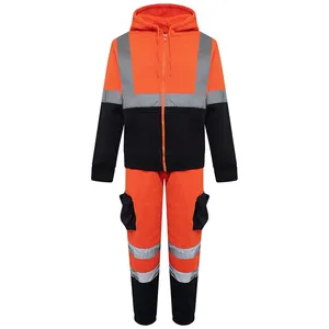 Neue Arbeits kleidung Sets Männer Frauen Arbeits kleidung Anzüge Langarm Schönheit Hi Vis Arbeiter Uniformen Hoodie Hosen Frühling Herbst für Männer