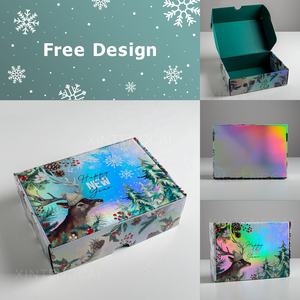 Conception gratuite Cool Purple Cyan Conception personnalisée Cosmétique Start-up Marque Strudy Produit Emballage Boîte de papier, Boîtes d'expédition en carton ondulé - Product Image 2