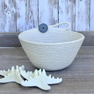 Panier en corde de coton tendance et simple pour le rangement des fruits à la maison, idéal pour un usage quotidien et pour embellir votre intérieur, une excellente idée cadeau pour les femmes au foyer. - Product Image 1