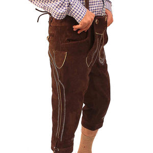 กางเกงขาสั้นหนังเยอรมันสำหรับผู้ชายสีน้ำตาลถนนสวมใส่สบายบาวาเรียกางเกงขาสั้นที่กำหนดเองสำหรับเยาวชนและผู้ใหญ่ - Product Image 4