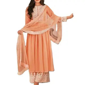 Costume de créateur Salwar Kameez en pierre Dupatta, vêtements indiens, broderie, travail lourd, filet, pakistan, vêtements pour femmes, 2022