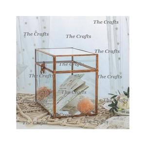 Caja de tarjeta de boda de metal y vidrio, caja de tarjeta de invitación de tamaño y forma personalizados para uso en bodas y eventos - Product Image 2