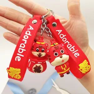 2022 High Quality Silicone Keychains For Women Customised Blank Plastic 3D Soft Pvc Animal Cute Keychain Ring