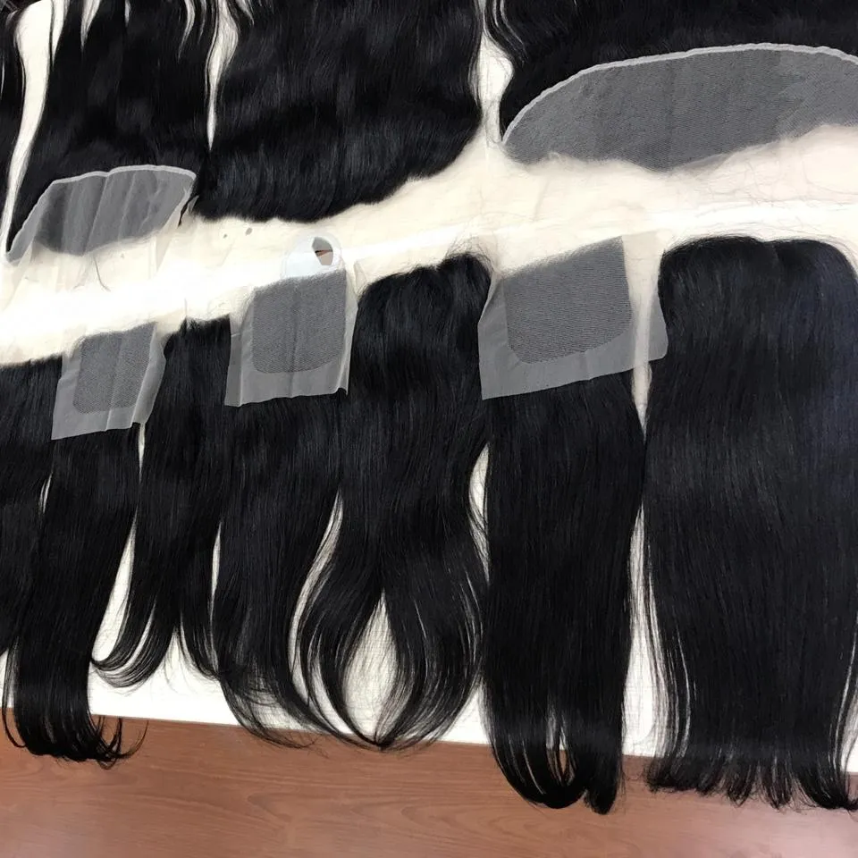 Brazilian Human Virgin Hair bundles, 100% Raw Virgin Cuticle Aligned Human Hair No Synthetic Hair, Closure and Frontal HD Lace