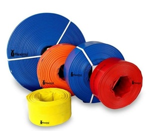 Tuyau d'arrosage de jardin en PVC flexible bleu Flexima, réglable, plat, avec enrouleur en plastique flexible de 100 mètres pour l'irrigation et la distribution d'eau - Product Image 6