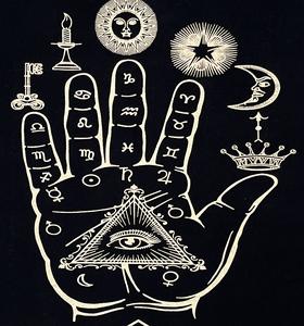 Algodón quiromancia Tarot extendido colgante de pared mantel hecho a mano negro oro astrología altar tela espiritual por consignadores indios - Product Image 1