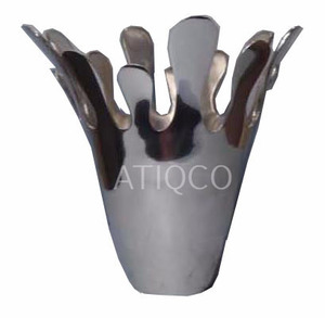 Vase à fleurs en métal industriel en aluminium moulé au sable Atiqco, design élégant et unique, fait main, léger, pour table, le meilleur - Product Image 2