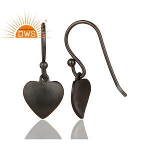 Fabrication de boucles d'oreilles en forme de cœur, 1 pièce, plaqué Rhodium, argent Sterling 925, vente en gros - Product Image 3