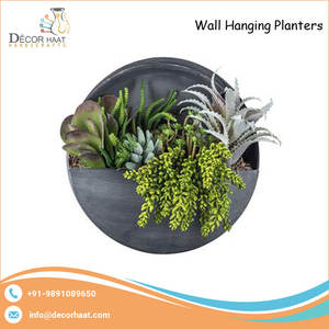 Jardinières murales rondes fabriquées à la main avec pot demi-rond en métal zinc effet patiné au prix de gros - Product Image 2