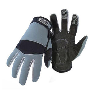 Gants de mécanicien en cuir synthétique, paume rembourrée, anti-vibration, ignifuges, antidérapants, compatibles avec les écrans tactiles, gants de travail personnalisés, sécurité - Product Image 6