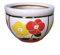 Pot de fleurs en céramique moderne éco-responsable en argile bleue et blanche fait à la main, pour l'intérieur/l'extérieur, pour la décoration de la maison, du jardin et de la pépinière