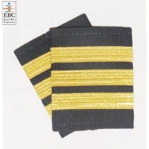 Épaulettes OEM à quatre barres Capitaine Or Épaulettes Rangs Épaulettes uniformes de pilote personnalisées Épaulettes en 1/2/3/4 barres Or ou Argent - Product Image 2