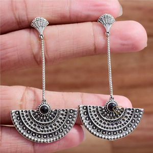 Exquisite Natural Black Onyx Gemstone 925 Sterling <b>Silver</b> Drop & <b>Dangle</b> <b>Earrings</b>, Wholesale Hanging <b>Earrings</b> For Manufacturer - Product Image 1