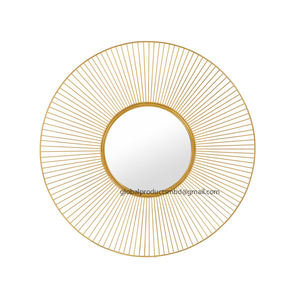Luxury Gold Color Metal <b>Framed</b> Decorative Wall <b>Large</b> <b>Mirror</b> for Home Interior and Home Furnishing Wall <b>Mirror</b> - Product Image 1