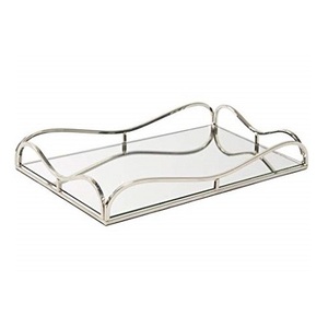Elegant and Stylish <b>Wedding</b> Decorating Mirror Tray High on Demand Gold Color Top Quality <b>Chocolate</b> Serving Tray With Handle - Product Image 5