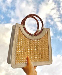 หวาย Webbing อ้อยกระเป๋าหนังสีขาวจริง - Product Image 1