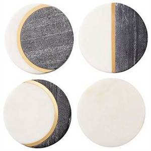 Posavasos de mármol de ágata de lujo hechos a mano, diseño hexagonal de Metal indio, piedra Natural para uso doméstico empaquetado en cartón, a la venta - Product Image 5