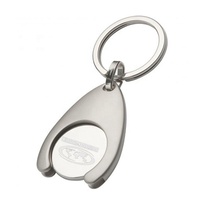 Porte-clés en métal en alliage de zinc, porte-jeton de chariot de supermarché, pour promotion d'entreprise, cadeau publicitaire, vente en gros
