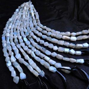 Cuentas de Piedra Natural para Joyería, Colgante de Piedra Lunar Blanca en Forma de Calabaza de 15-20mm, Gema Facetada a Máquina - Product Image 2