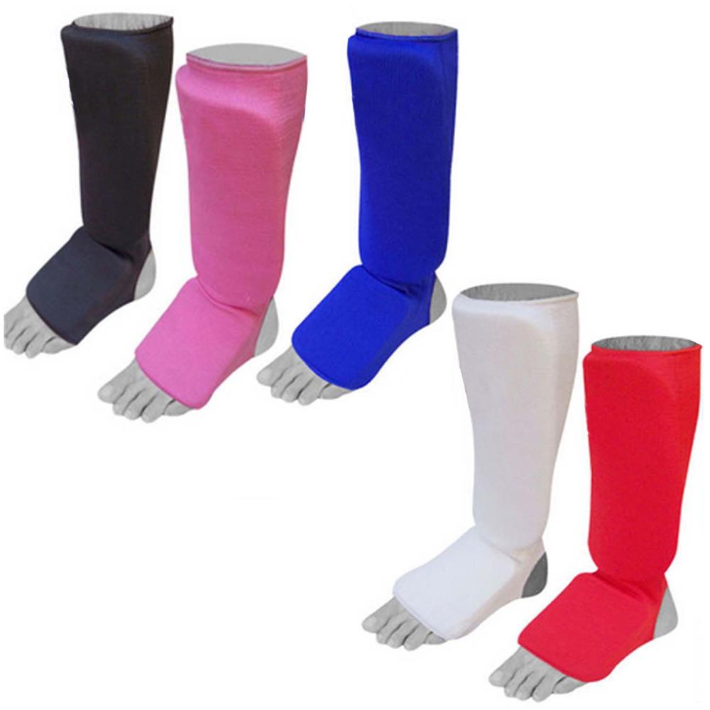 Passen Sie Elastic Shin Guard Kick Boxing Shin Protectors Fuß polster Shin Rist an