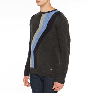 เสื้อสเวตเตอร์แขนยาวของผู้ชายเทคนิคการย้อมเส้นด้ายแบบ ODM - Product Image 2