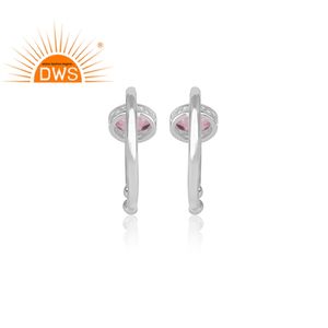 Bague en pierre précieuse en topaze rose naturelle, argent 925, boucles d'oreilles abstraites, vente en gros - Product Image 4