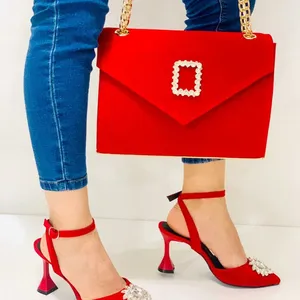 Conjunto de bolsas e calçados femininos luxuosos, conjunto de bolsas e sapatos femininos de alta qualidade com design europeu e americano, 2021