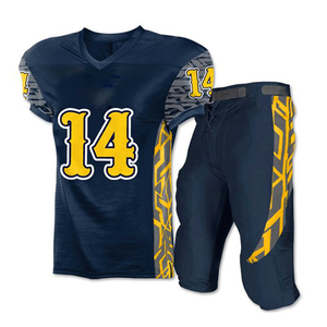 Uniformes de football américain imprimés par sublimation, manches courtes, en maille et polyester, kits personnalisés avec logo et design, commandes en gros - Product Image 3